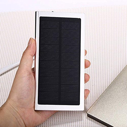 TAVLAR 100000mAh 2 USB Portable Battery Charger Solar Power Bank Silver