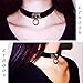ETHOON Adjustable Leather Choker Collar Soft PU Circle Punk Choker Necklace for Women Girls, Black