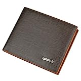 Rbenxia Stylish Brown Billfold Coffee Leather Wallet Credit Card Men Purse Clutch Bifold