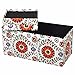 Otto & Ben Folding Toy Box Chest with SMART LIFT Top, Mid Century Upholstered Ottomans Bench Foot Rest, Retro Floral