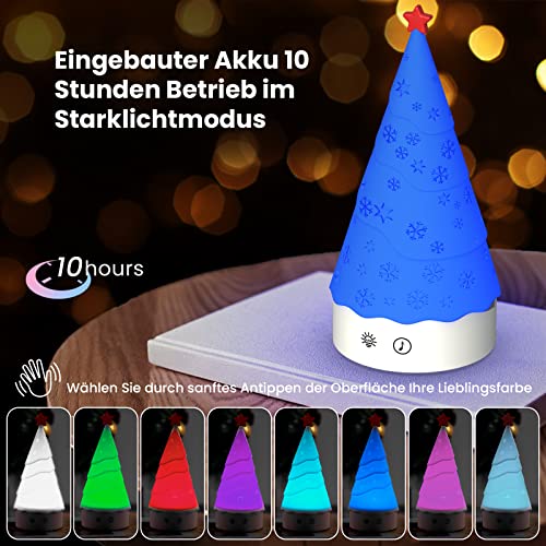 Nalezuns Nachtlicht für Kinder,Weihnachtsbaum Silikon nachtlicht mädchen, LED 7 Farben Fernbedienung Nachtlampe, Kinderzimmer Deko Spielzeug Schlaflichter baby nachtlicht Geburtstagsgeschenk