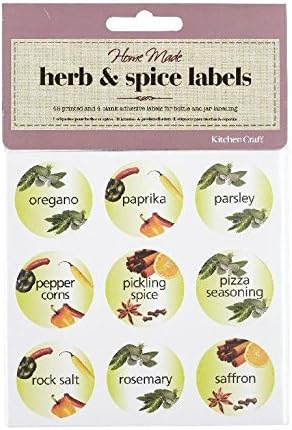 Set of 45 Kitchen Craft Sticky Herb & Spice Labels (Pack of 6)