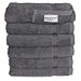 SALBAKOS 100% Turkish Cotton Towels (Gray, 6 Hand Towels)