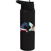 America Mexico Flag Vintage Mexican Roots American Stainless Steel Insulated Water Bottle