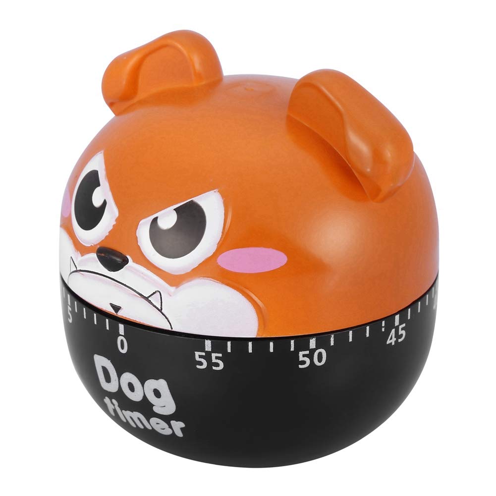 Cute Kitchen Timer, Dog Cooking Timer 60 Minutes Wind Up Mechanical Timer for Home Baking Steaming Barbecue, 2.6 X 2.8in (Chestnut Brown)