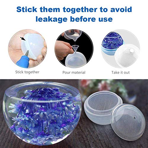 M-Aimee 6 Pieces Silicone Casting Molds and Tools Set Making Including Pendant, Jewelry, Earring, Sphere Molds, Perfect for DIY Craft (Set C)