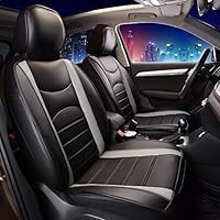 FH Group PU207GRAYBLACK102 Gray/Black Leatherette Car Seat Cushions Airbag Compatible