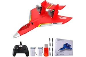 Rumdout RC Plane for Water Land & Air, Amphibious Tri-Phibian Aircraft, 2.4GHz 6-axis Gyro Stabilizer RTF Glider Aircraft Plane with 2 Batteries，Easy to Fly for Glider for Boy Girl (red)