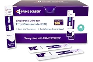 Prime Screen [25 Pack] EtG Alcohol Urine Test - at Home Rapid Testing Dip Card Kit - 80 Hour Low Cut-Off 300 ng/mL - WETG-114