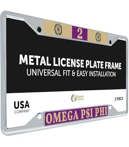 Amazon.com: Desert Cactus Omega Psi Phi License Plate Frame (Metal