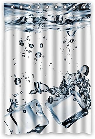 Creative style white background Underwater Ice cubes Polyester waterproof shower curtain 48"x72" (120cm x 183cm)