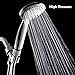 High Pressure Handheld Shower Head, 5 Settings Shower Head with Adjustable Height Suction Cup Bracket, 60 Inches Hose and Flow Regulator, Golden