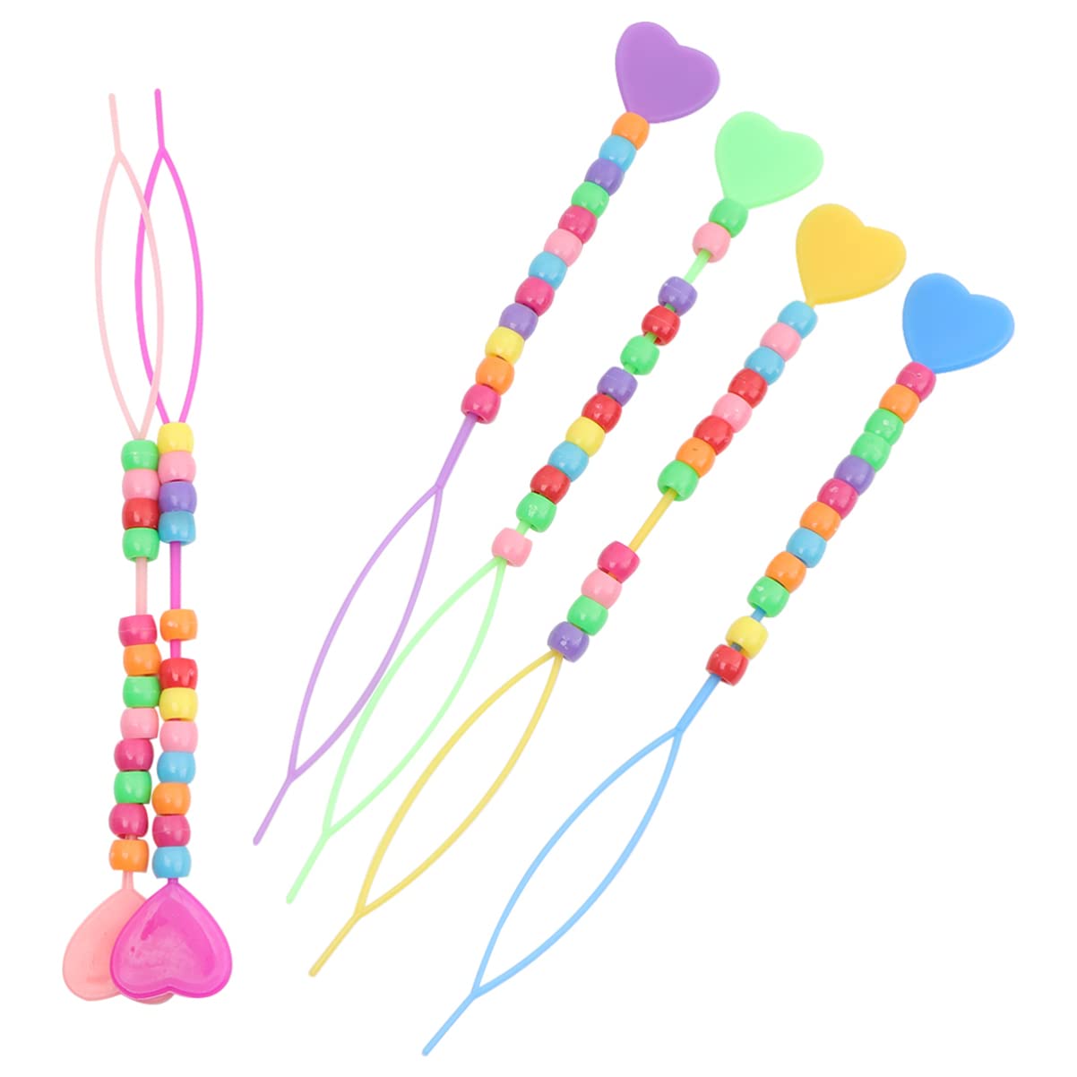 Lurrose 12pcs Topsy Tail Hair Styling Tool Beads French Hair Braider Hair Braiding Tool Hair Ponytail Pull Through Flipper Tool Hair Accessories for Women (Random Color)