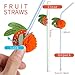 100pcs Disposable Drinking Straws, YGDZ 50pcs Plastic Umbrella Drinking Straws & 50pcs Fruit Drinking Straws for Luau Hawaiian Birthday Party
