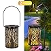Solar Lantern Outdoor Lights for Decorative Atmosphere Hanging Garden Lantern Cylindrical Table Lamp Night Light Warm Lighting for Courtyard, Party, Walkway,Terrace, Garden, Lawn (2 Pack)