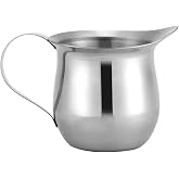 Haosie Milk Frother Cup, 8oz Creamer Pitcher, Frothing Steam Container | Stainless Steel Steamer Cup for Espresso Coffee Latte 240ml/8oz