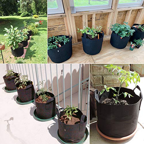 Potato Grow Bags,EnPoint 3 Gallon Plant Grow Bags Biodegradable Plant Bags Boosts Plant Growth, Aeration Fabric Pot with Handle for Potato Taro Radish Carrots Tomato,Patios Small Gardens Supply 5 Pack