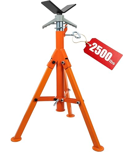 RIDGID 22168 Model VF-99 V Head High Folding Pipe Stand, 12-inch