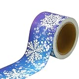 Snowflakes Bulletin Board Border 36ft Straight Trim for Christmas Party Decoration Winter Themed Classroom 1 Roll
