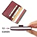 iPulse Minimalist Slim Wallet With RFID Protection - Tokyo Series Full Grain Leather Card Holder Case With Elastic Money Clip Band - [ Handmade ] [ Hold Up To 12 Cards] [ Ultra Mini Size ] (Wine Red)