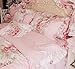 FADFAY Pink Rose Floral Print Cotton Decorative Pillowcase Floral Print Pattern Pillow Covers (Twin/Full/Queen, Stitching Pink)
