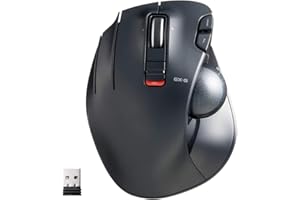 ELECOM EX-G Left Handed Trackball Mouse, 2.4 GHz USB Wireless, Ergonomic, Thumb Control, Tracking Roller Ball, 6 Programmable Buttons, Tilt Scroll