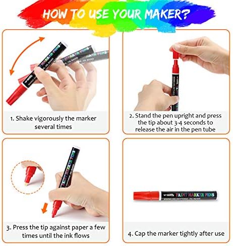 Wotek Pennen Om Stenen Te Beschilderen 2 Mm Watervaste Stift Sneldrogend 12 Kleuren Permanente Markeerstiftenset Voor Glas Canvas Glas Metaal Hout Banden Diy Amazon Nl