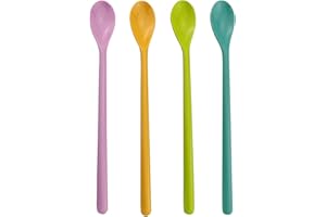 ZZLZX 4PCS 8.9 inches Long Handle Mixing Spoons - Tall Iced Tea, Ice Cream Sundae, Cocktail, Hot Chocolate Stirring Longdrink