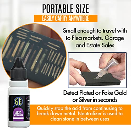 Gold/Silver Test Acid Tester Kit 10k 14k .999 .925 Sterling Testing Stone Detect Precious Metals Oro