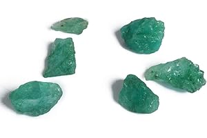 REAL-GEMS Natural Green Emerald Loose Gemstone Beads 48 Carat Approx Lot Of 6 Pcs Polished Chakra Healing Stones For Jewelry Making