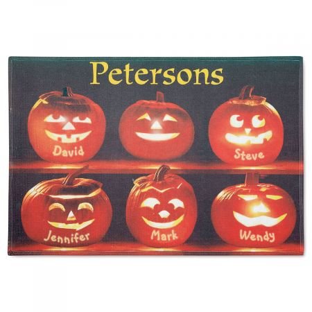 Lillian Vernon Pumpkin Family Personalized Doormat, Family Name and 5 Names - Custom 18