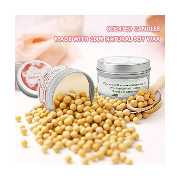 Panspace Bath Bomb Gift Set for Women, 4 Organic Bath Bombs with 2 Scented Candles & 1 Dried Rose Petals, Bubble Fizzies…