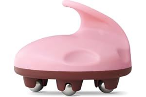 iunxkmi Lymphatic Massage Roller for Cellulite Remover Body Sculpting - Handheld Cellulite Massage Tool for Body Bloat Blood Circulation Lymphatic Drainage Pink