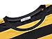 VETIOR Men's Comfy Cotton T-Shirt Black Yellow Striped Round Neck Long Sleeve