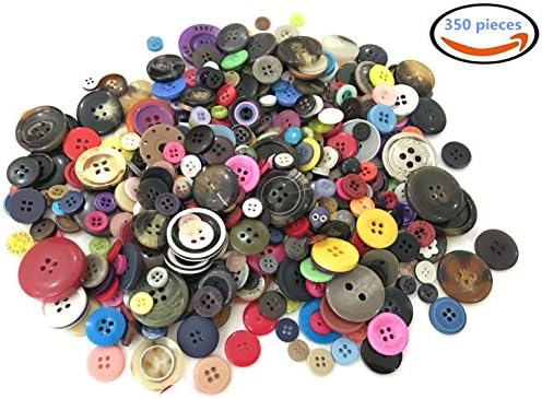 350 Pieces Mixed Color Resin Round Buttons Craft Buttons Favorite Findings Basic Buttons for Arts &amp; Crafts, Decoration, Collections, Sewing Assorted Sizes