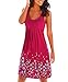 Yidarton Women's Summer Casual Loose Mini Dress Print Pleated Sleeveless Sundress A-Line Beach Dresses