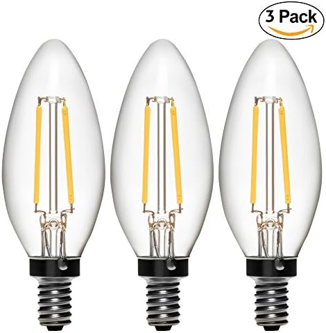 GOBULB 4-Watt LED Filament Dimmable, (40W Equivalent), C35 Torpedo Shape, 2700K Warm White, 400 Lumens, E12 Base, CRI 80+, (PACK OF 3)…