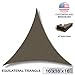 Windscreen4less 16' x 16' x 16' Sun Shade Sail Triangle Outdoor Canopy Cover UV Block for Backyard Porch Pergola Deck Garden Patio (Brown)
