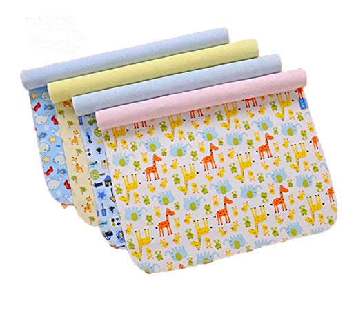 Monvecle 4pcs Pack Baby Infant Waterproof Cotton Changing Pads 18
