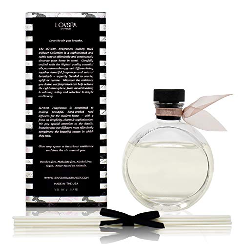 LOVSPA Smoked Vanilla Bean Luxury Home Fragrance Diffuser Reeds Set | Smoked Tahitian Vanilla, Desert Sandalwood, Leather, Corn, Malt & Southern Bourbon