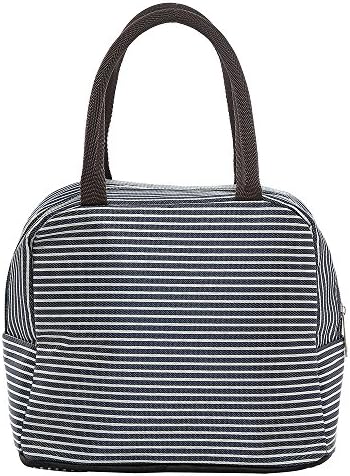 Lunch Insulated Reuseable Bag Box Container Women Men Kids Work School lunch Holder Tote Bag Travel Outing Food Warm Or Cool Waterproof Fruit Fresh Carry with Zipper Closure Medium Size Aike Home