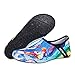 Womens and Mens Water Shoes Barefoot Quick-Dry Aqua Socks for Beach Swim Surf Yoga Exercise (Blue/Surfing, L)
