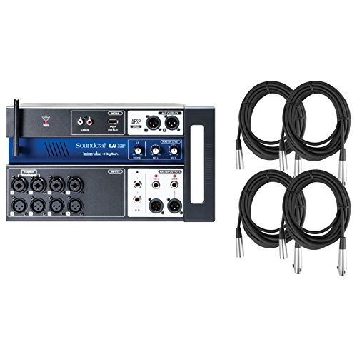 Soundcraft UI 12 Tablet PC Smartphone Controller Digital Mixer w/ 4 20' XLR Cables