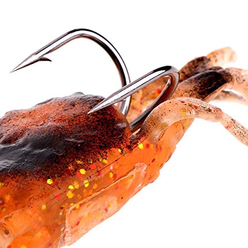 Yghh 3 Pièces Leurres De Pêche Souples, Leurre De Pêche, Appât De Crabe, Doux Extérieur Portable Pvc 3d Crabe Leurre Avec Crochet Pour Bream, Bass, Flathead, Whiting, Snapper (3 Couleurs)