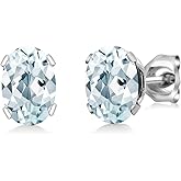 Gem Stone King 7X5MM Oval Gemstone Birthstone Stud Earrings For Women Men | 925 Sterling Silver | Fine Jewelry Gifts for Her Mom Women Wife