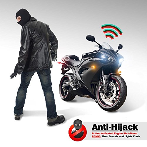 Pyle Watch Dog Motorcycle Bike Vehicle Alarm Anti Theft Security System Lock with Easy Arming / Disarming, 2 ECU Control Transmitters, Anti-Hijack Engine Immobilization, High Power Speaker - PLMCWD15