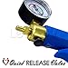 LeLuv Penis Pump Maxi Blue Handle with Gauge, Clear Hose - 9 inch Length x 2 inch Diameter Cylinder