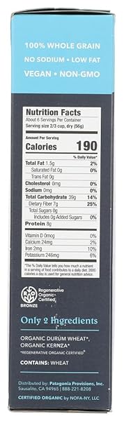 PATAGONIA PROVISIONS ORGANIC SHELLS, 12 OZ