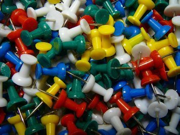 2 X 100 Drawing Colourful Plastic Push Pins Stationery for Cork Notice Board