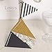 Ling's moment Paper Bunting Triangle Flags Banner Vintage Pennant Banner for Wedding, Bachelorette Party, New Year Party, Birthday, Graduation, Baby Shower, 15pcs Flags(Gold+Black+French Stripe)